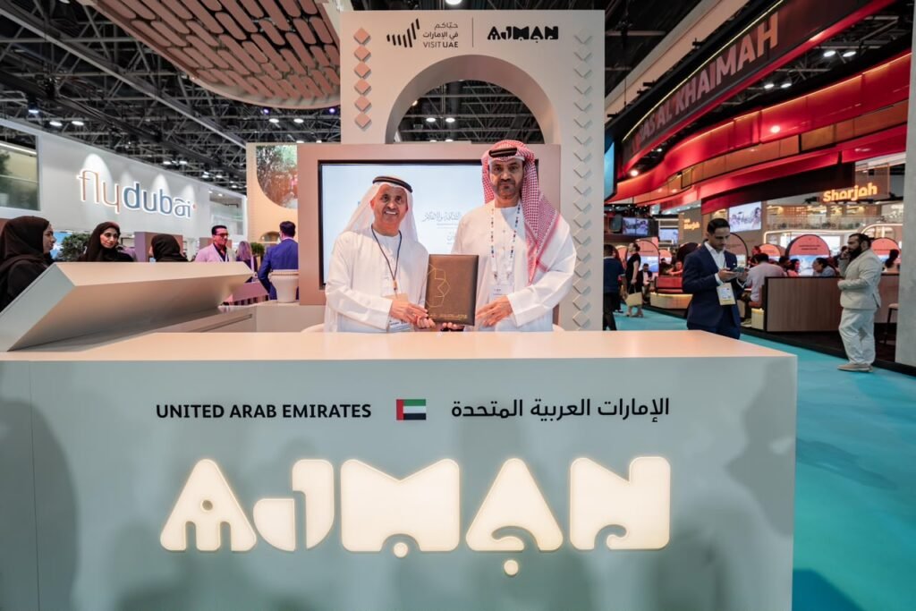 Ajman Department of Tourism, Culture and Media Signs MoU with UAE Tourism Media Association at Arabian Travel Market